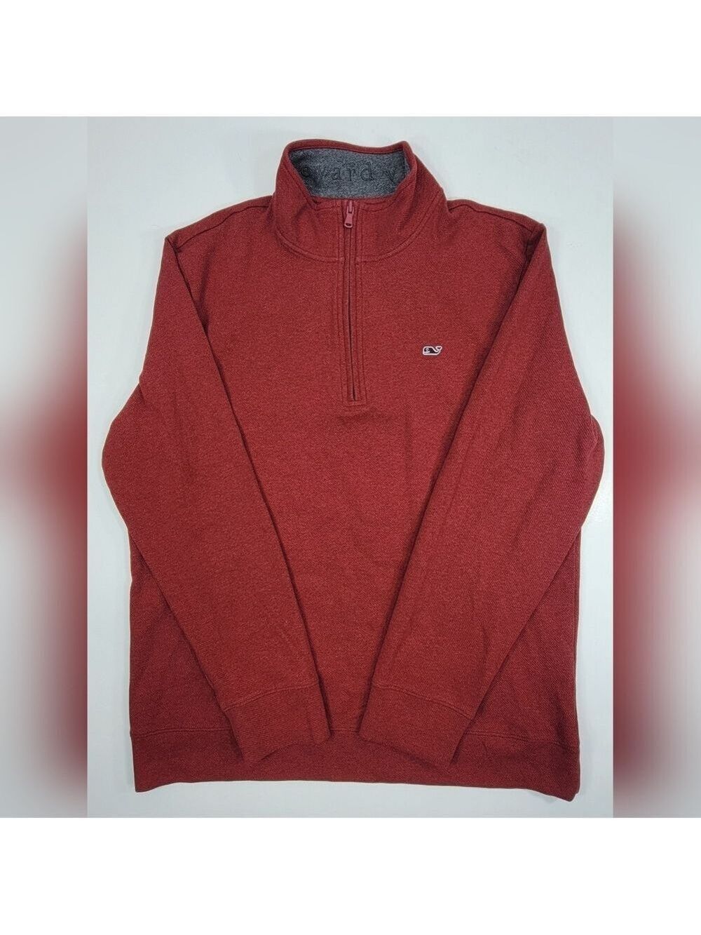 Vineyard Vines Mens Large Performance 1/4 Zip Pullover Sweater Dark Red Casual